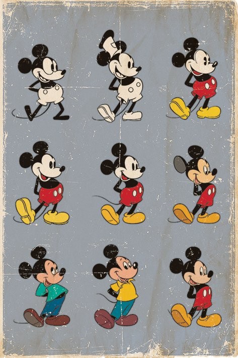 Poster MICKEY MOUSE - MICKY MAUS - evolution