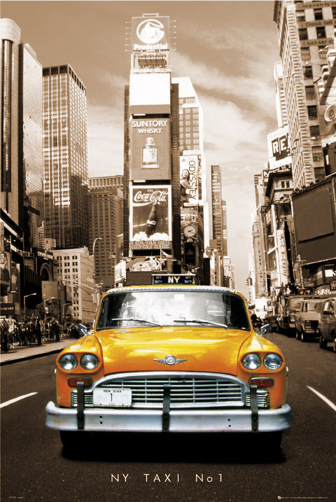 Poster New York Taxi no.1 - sepia