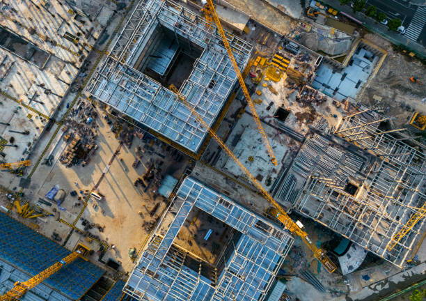 Plakát Aerial view of a large construction site