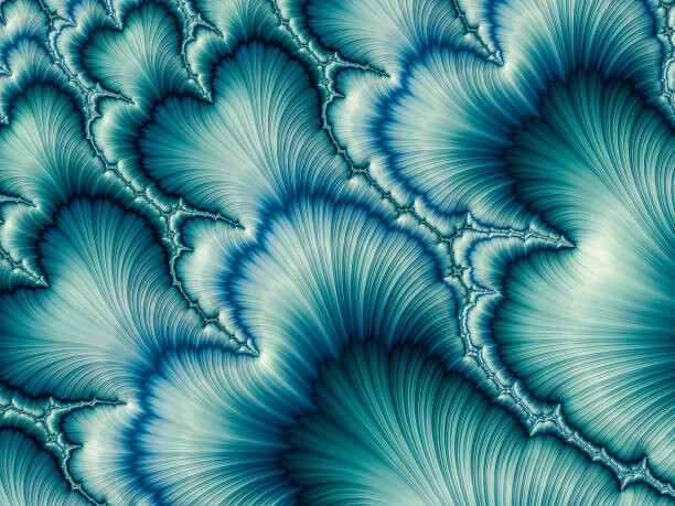 Plakát Aqua and Green psychedelic fractal background