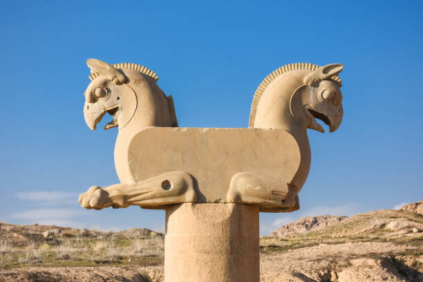 Plakát Double-headed Griffin capital  in Persepolis,