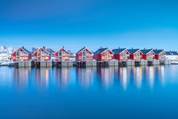 Plakát Red 'rorbuer' in a row at