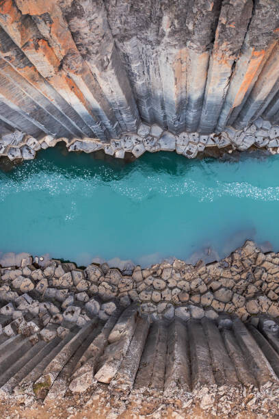 Plakát Aerial shot looking down on Stuðlagil
