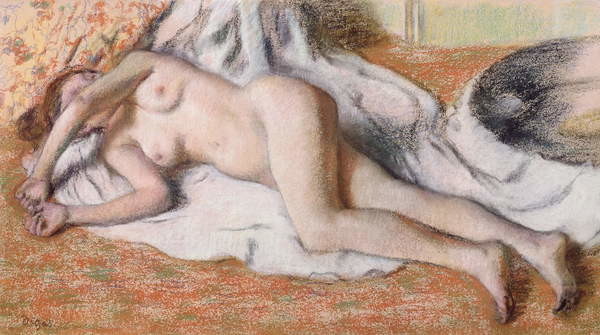Plakát After the Bath or, Reclining Nude, c.1885