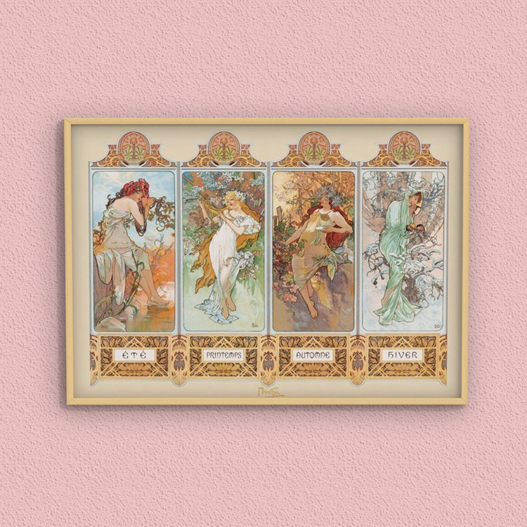Plakát Alfons Mucha - čtvero ročních období