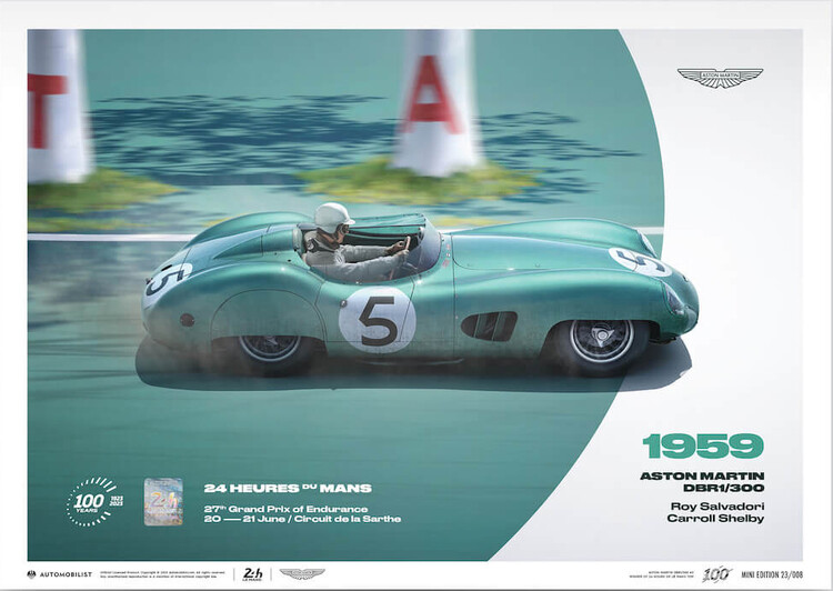Druk artystyczny Aston Martin Dbr1/300 - 24H Le Mans - 100th Anniversary - 1959