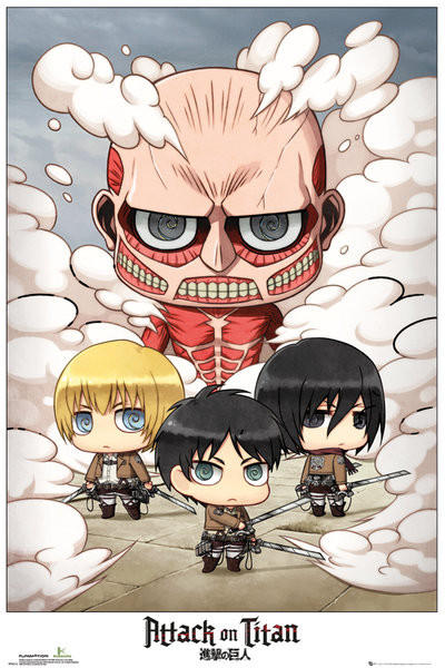 Attack on Titan (Shingeki no kyojin) - Chibi Characters - Plakát, Obraz na  zeď, 3+1 ZDARMA