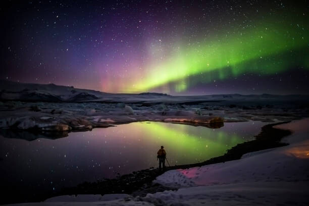 Plakát Aurora Borealis or Northern lights in Iceland