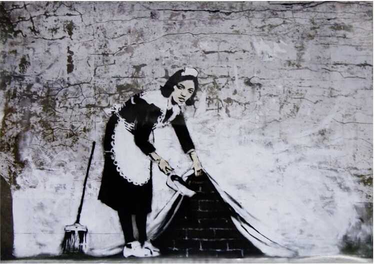 Plakát Banksy Street Art - Cleaning Maid