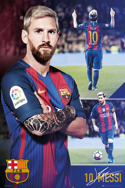 Plakát Barcelona - Messi collage 2017