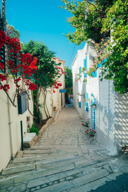 Plakát Beautiful alley street in greece style