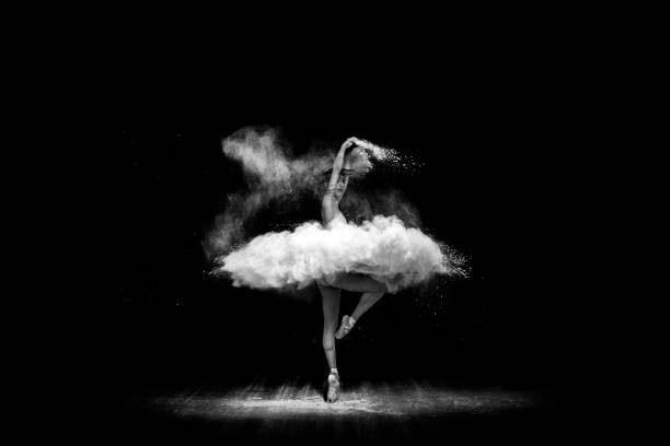 Plakát Beautiful ballet dancer, dancing with powder