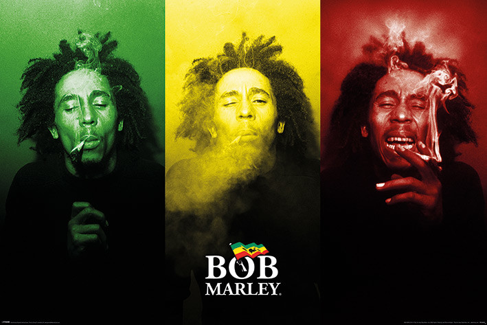 Plakát Bob Marley - Tricolour Smoke