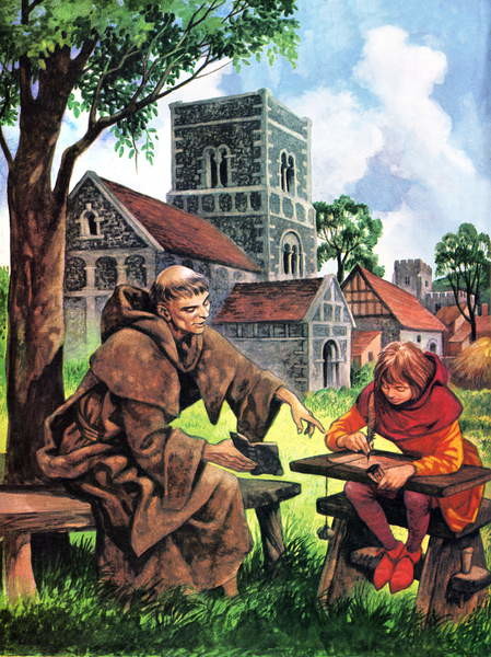 Plakát Boy learning in Norman times