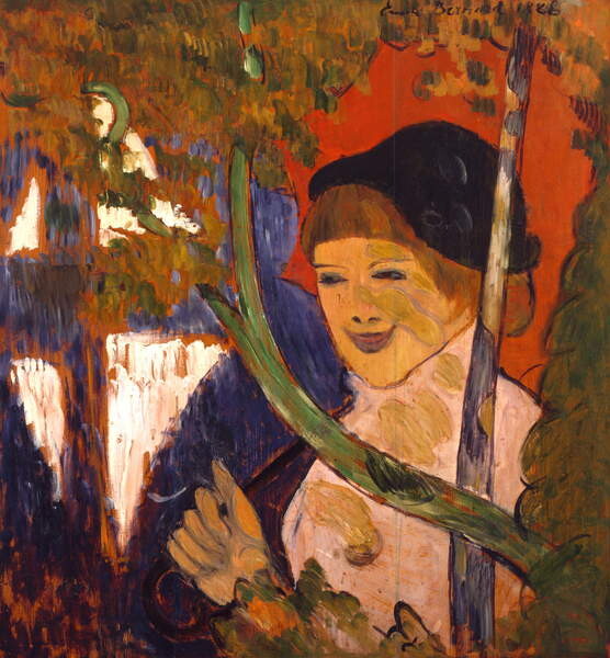 Plakát Breton Girl with a Red Umbrella, 1888