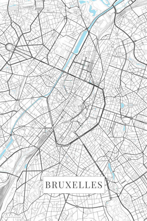 Plakát Bruxelles white