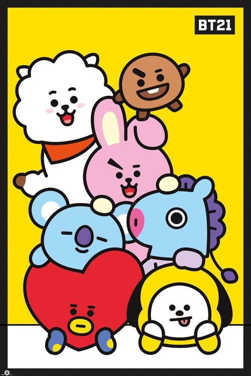 BT21 Pileup Plakát, Obraz na zeď 3+1 ZDARMA Posters.cz