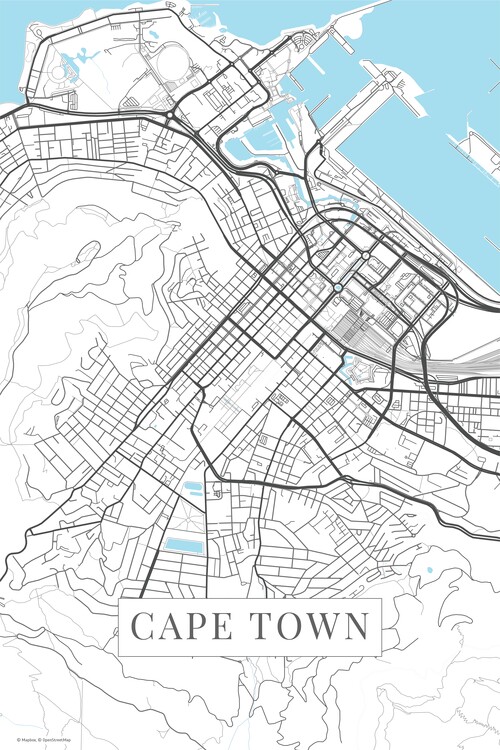 Plakát Cape Town white