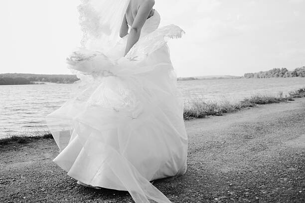 Plakát Caucasian beautiful bride on wedding day.