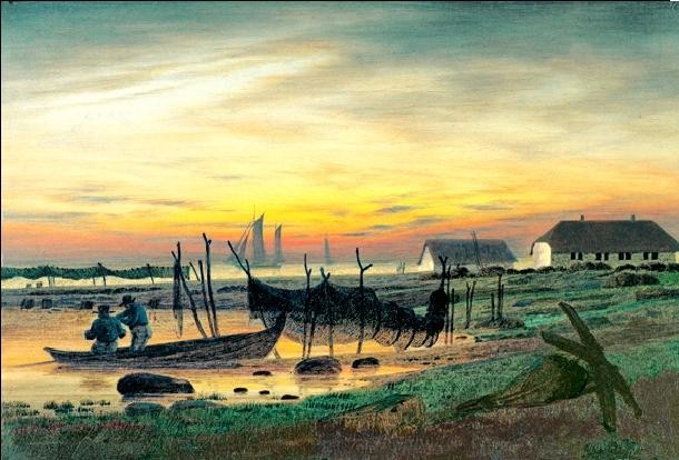 Reprodukcja Coastal Landscape in Twilight, 1818