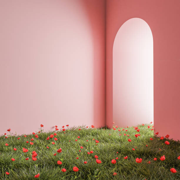 Plakát Colorful living room with decoration on