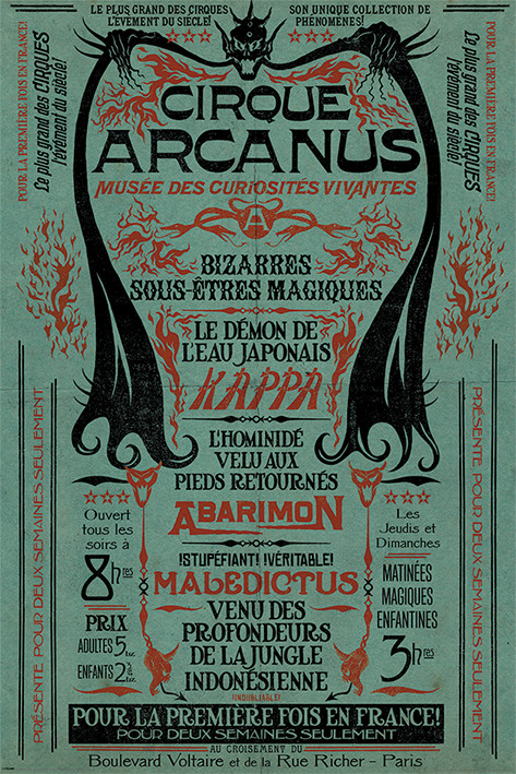 Plakat Fantastyczne zwierzeta: Zbrodnie Grindelwalda - Le Cirque Arcanus