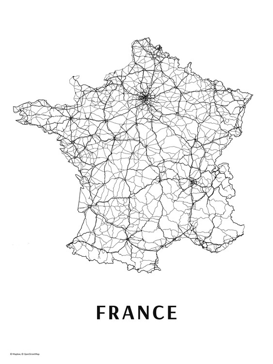 Plakát France black & white