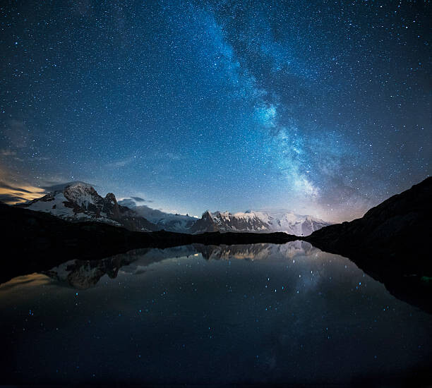 Plakát France, Mont Blanc, Lake Cheserys, Milky