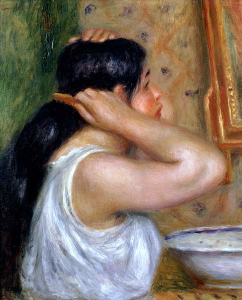 Plakát Girl Combing her Hair, 1907-8