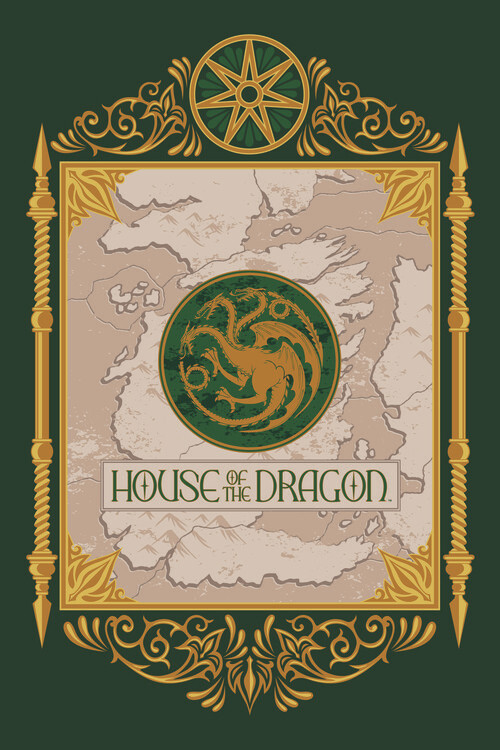 Plakát House of the Dragon - Map & Crest