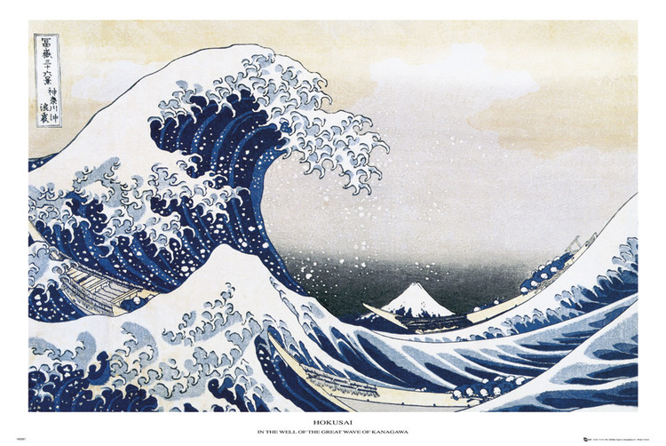 Plakat Kacušika Hokusai - Wielka fala w Kanagawie