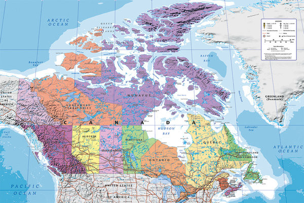 kanada mapa Plakat, Obraz Kanada   Mapa polityczna Kanady | Kup na Posters.pl kanada mapa