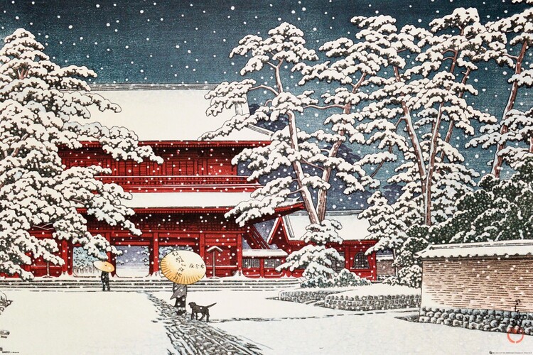 Plakát Kawase - Zojo Temple in the Snow