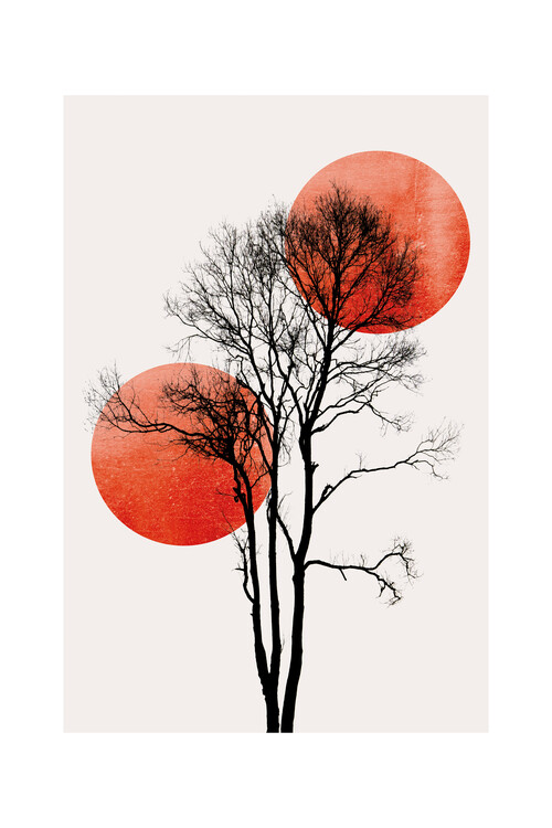 Plakát Kubistika - Sun and moon hiding