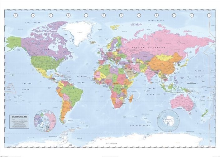 plakát mapa světa Mapa světa   politická   Plakát, Obraz na zeď | Posters.cz plakát mapa světa