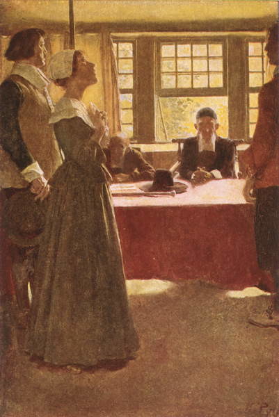 Plakát Mary Dyer Brought Before Governor Endicott