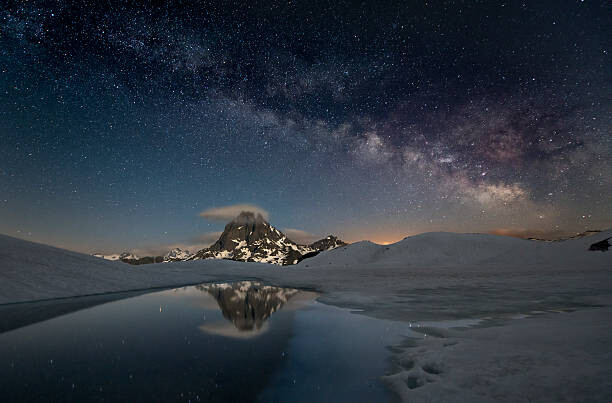 Plakát milky way over the mountains