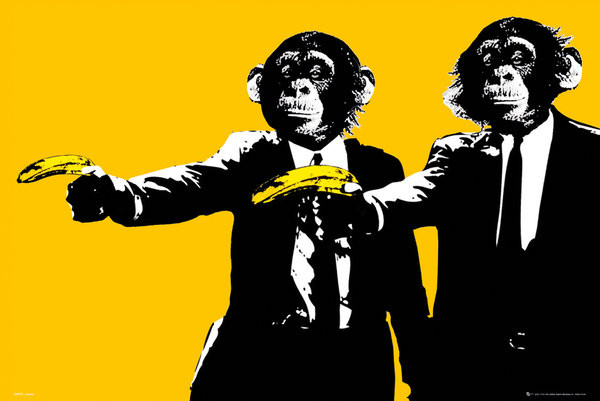 Plakát Monkeys - bananas