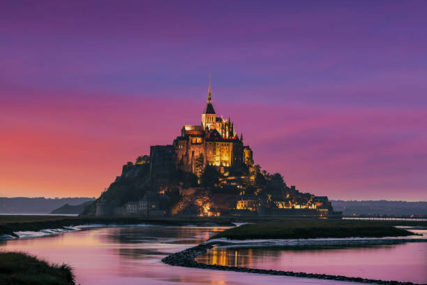Plakát Mont Saint-Michel, Normandy, France.