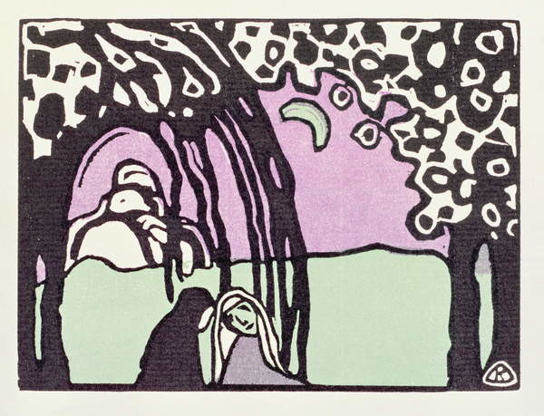 Plakát Moonrise from Der Blaue Reiter (1911)