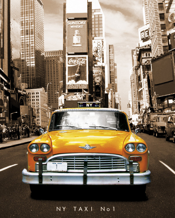 Plakat Obraz Nowy Jork Taxi No 1 Sepia Kup Na Posters Pl