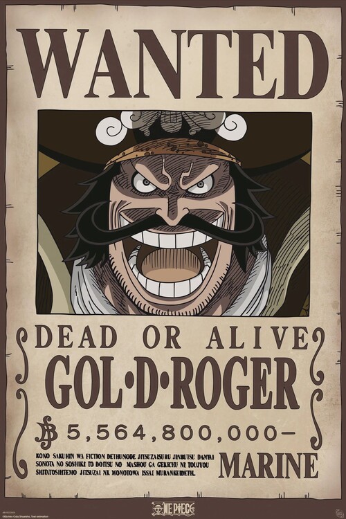 Plakát One Piece - Wanted Gol. D. Roger