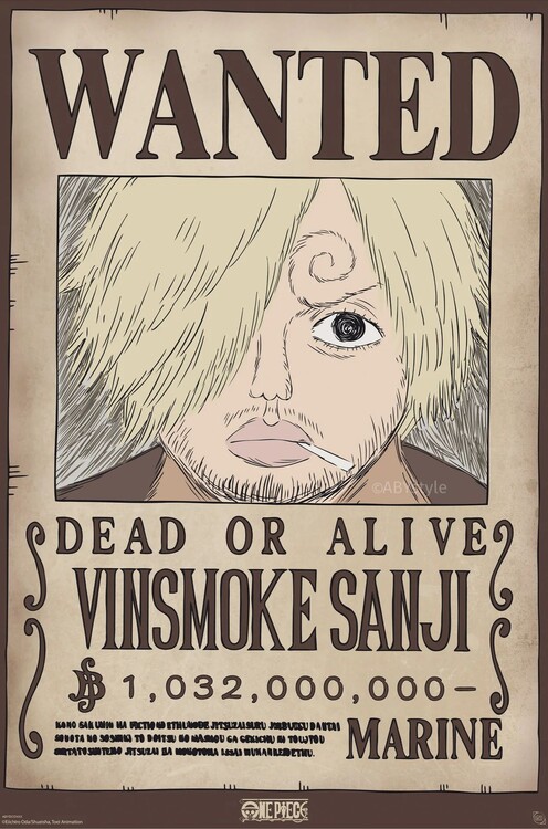 Plakát One Piece - Wanted Sanji Wano