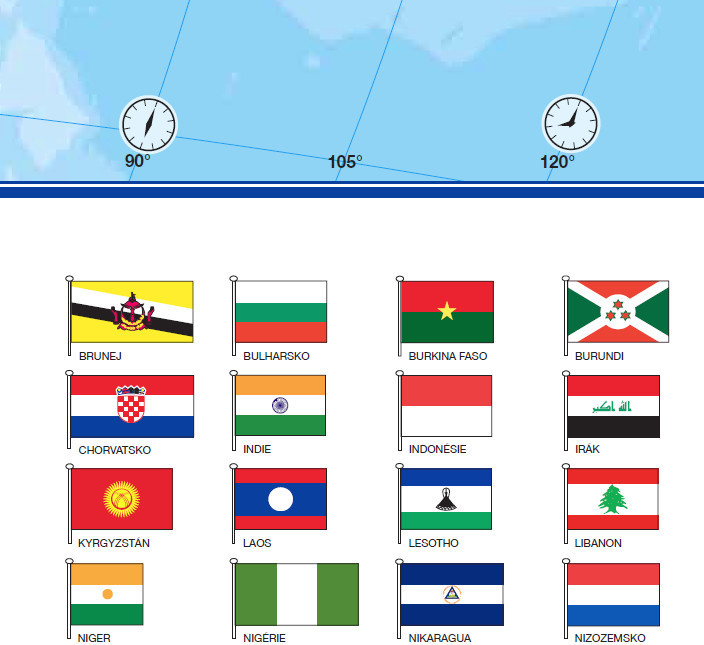Plakát Politická mapa světa s vlajkami (česky)