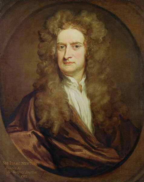 Plakát Portrait of Isaac Newton, 1702