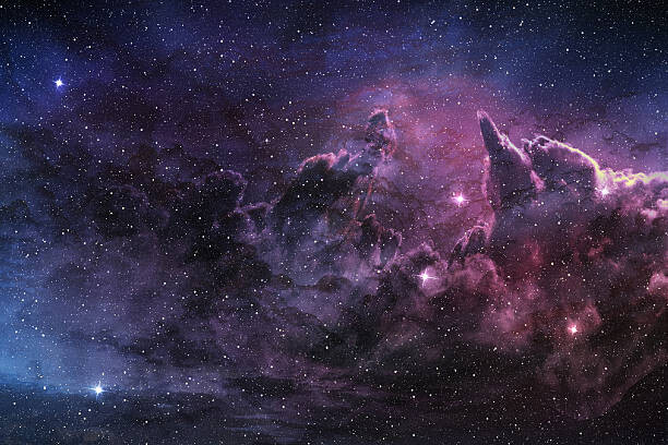 Plakát purple nebula and cosmic dust