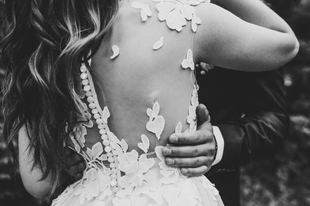 Plakát Rear view on the back. Wedding