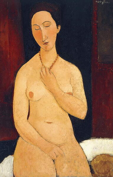 Plakát Sitting Nude with Necklace
