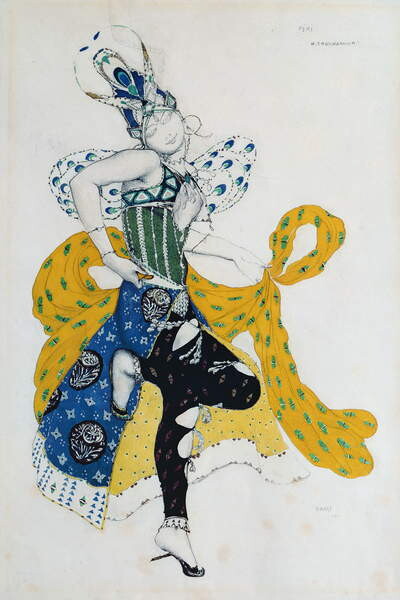 Plakát Sketch for the ballet 'La Peri', by Paul Dukas (1865-1935), 1911