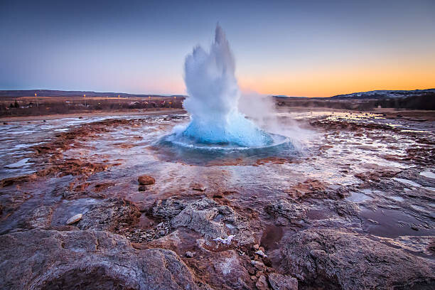Plakát Spectacular geotermal eruption of Gullfoss Geysir